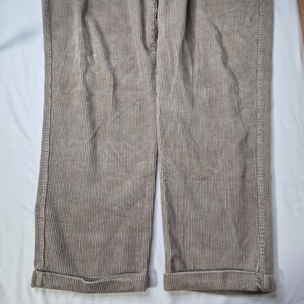 Chaps Ralph Lauren Pants Mens 38/32 (37/31) Tan Pleated Corduroy Trousers Cuffed - Picture 4 of 11